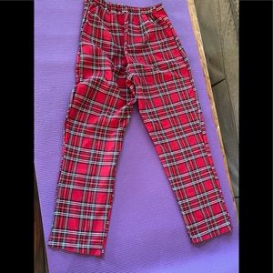 Cute purr red plaid pants